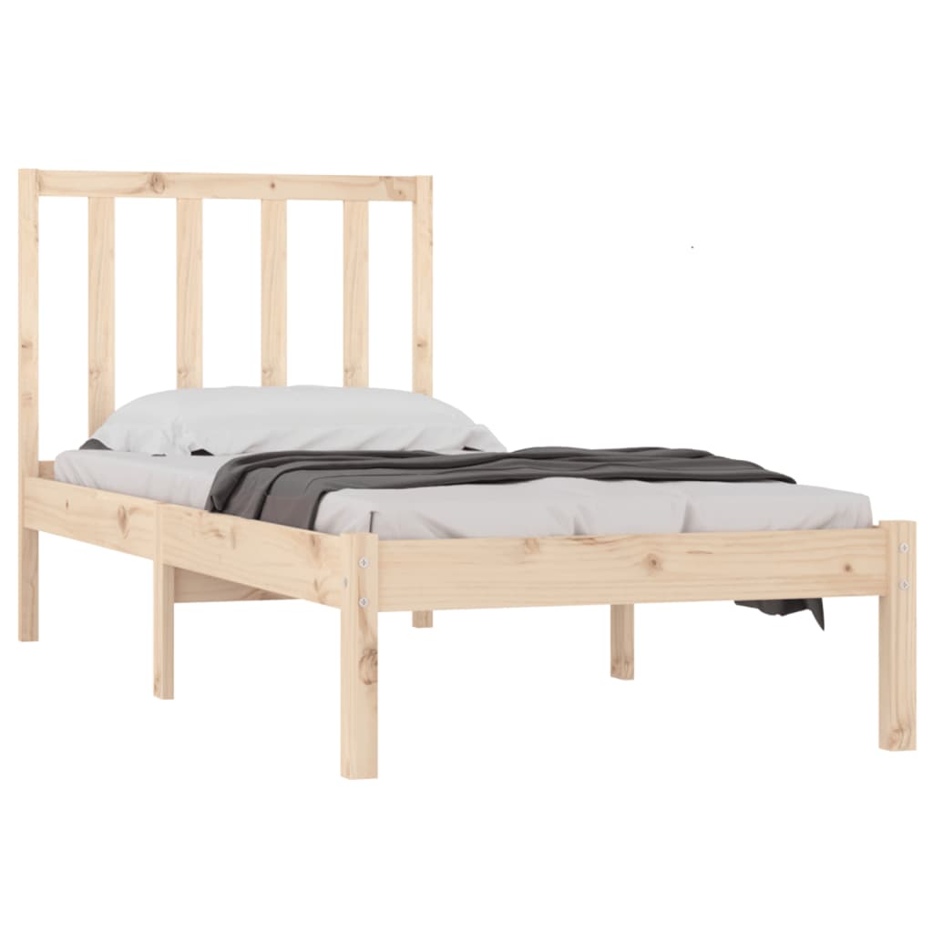 vidaXL Rama łóżka bez materaca, 75x190 cm, lite drewno sosnowe