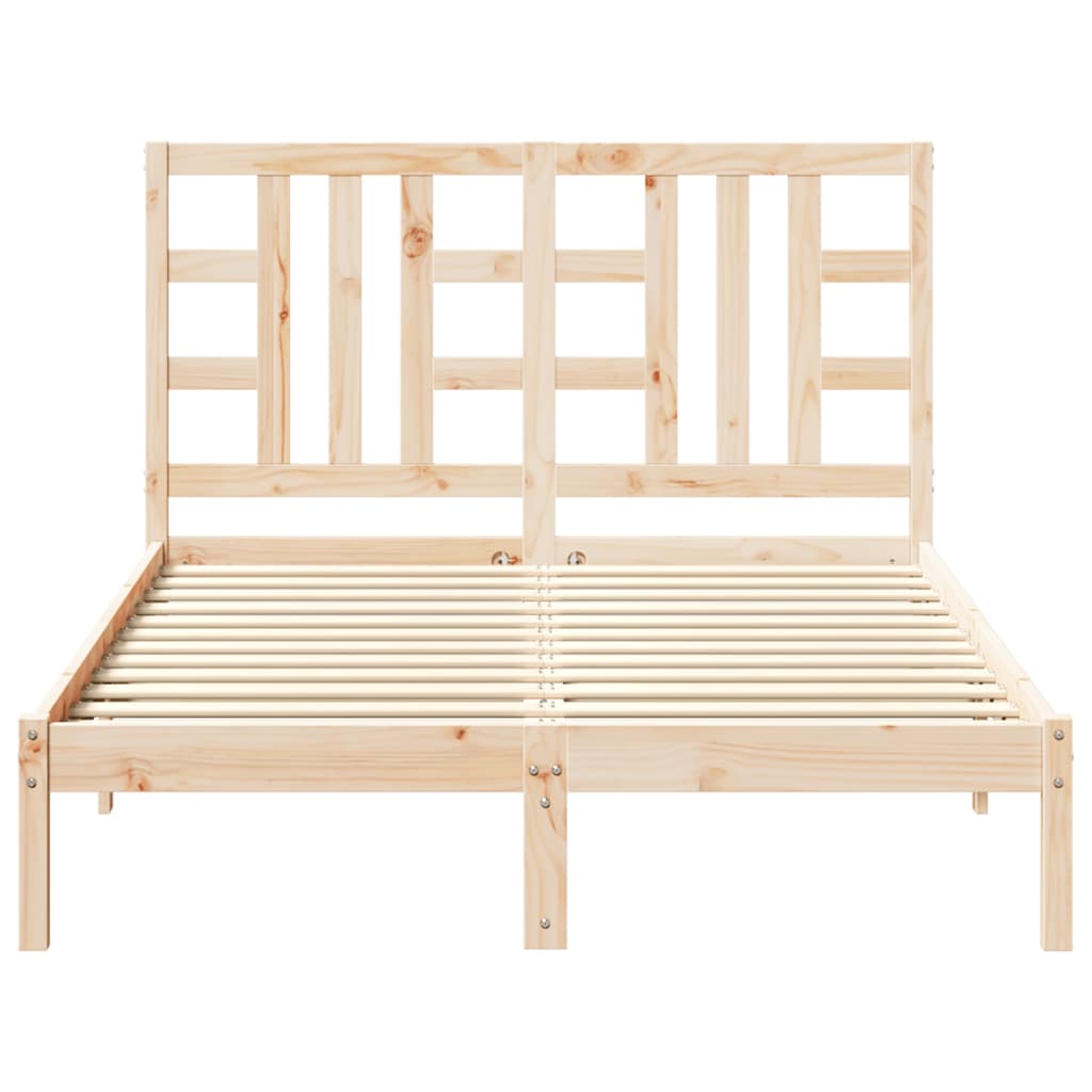 vidaXL Rama łóżka, lite drewno, 135x190 cm, podwójna