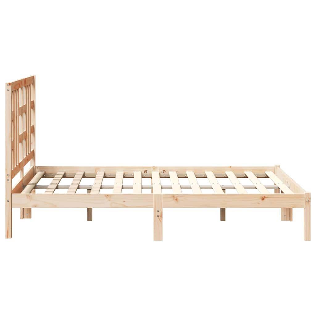 vidaXL Rama łóżka, lite drewno, 135x190 cm, podwójna
