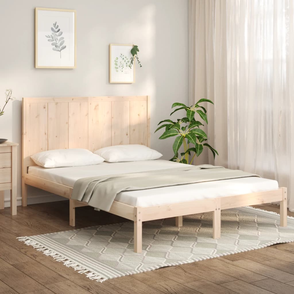 vidaXL Rama łóżka bez materaca, 120x190 cm, lite drewno sosnowe
