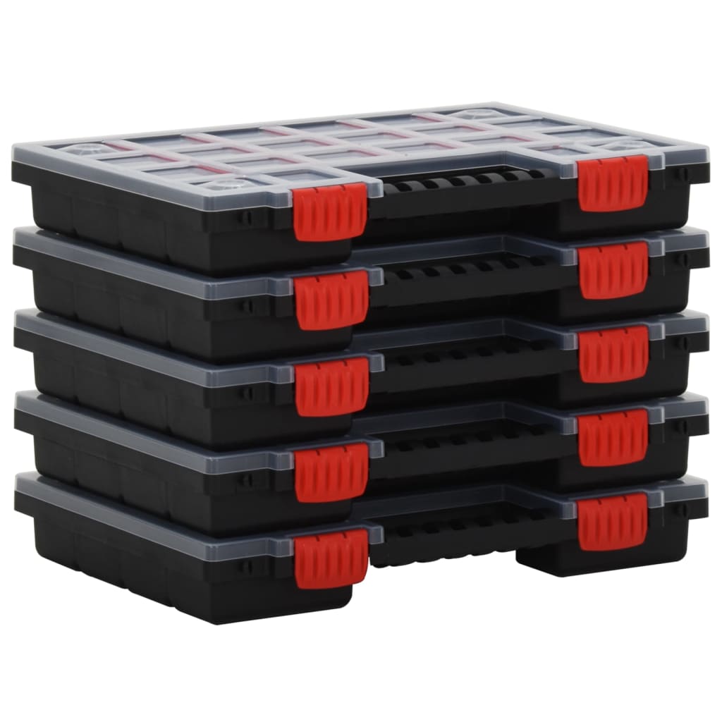 vidaXL Pudełka asortymentowe, 10 szt., 34,5x25x5 cm polipropylen
