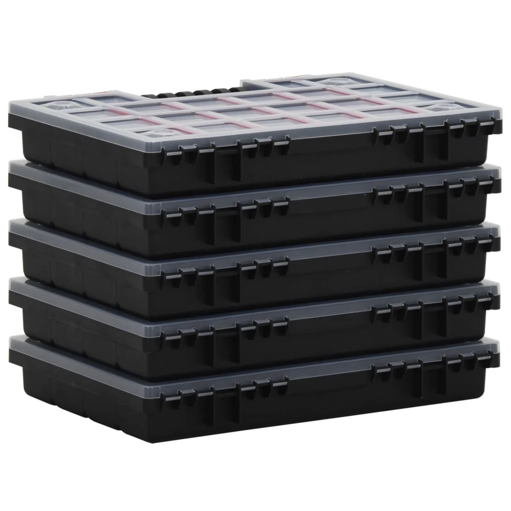 vidaXL Pudełka asortymentowe, 10 szt., 34,5x25x5 cm polipropylen