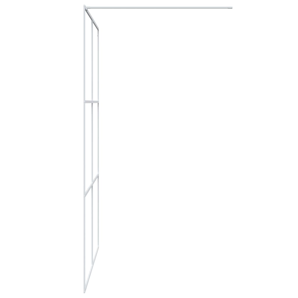 vidaXL Ścianka prysznicowa, biała, 140x195 cm, przezroczyste szkło ESG