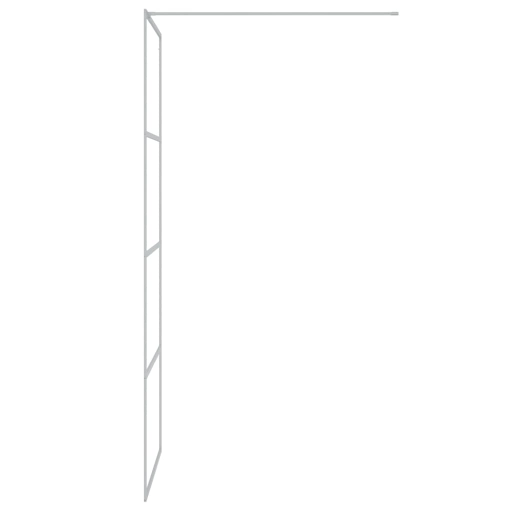 vidaXL Ścianka prysznicowa srebrna, 80x195 cm, przezroczyste szkło ESG