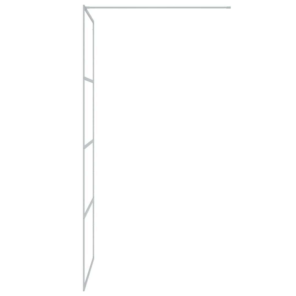 vidaXL Ścianka prysznicowa srebrna, 90x195 cm, przezroczyste szkło ESG