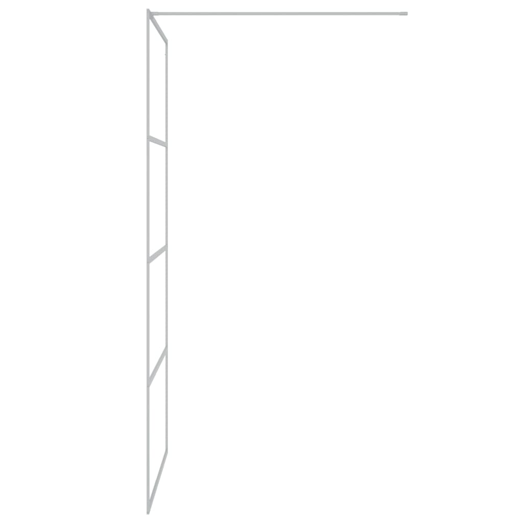 vidaXL Ścianka prysznicowa srebrna, 100x195 cm przezroczyste szkło ESG