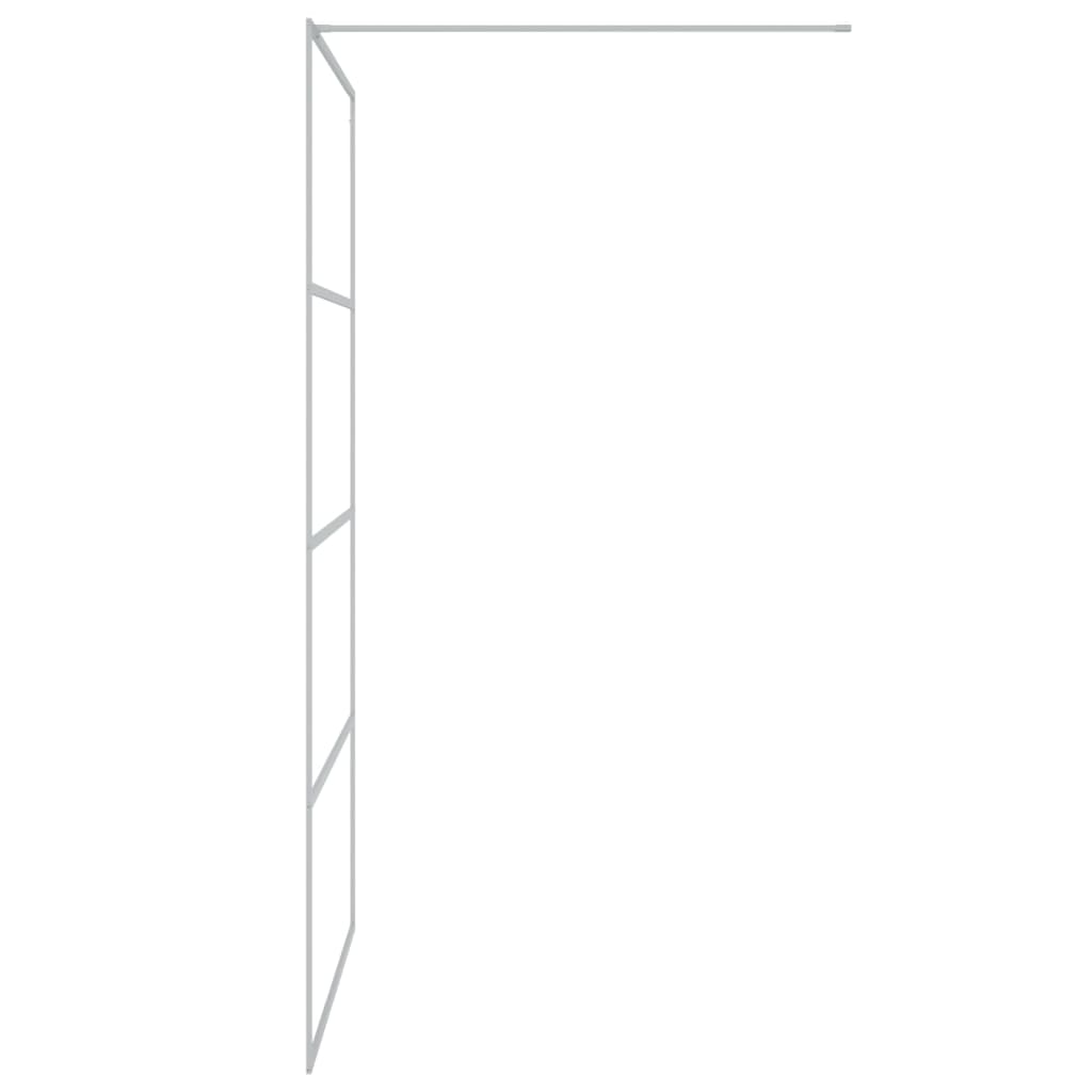 vidaXL Ścianka prysznicowa srebrna, 115x195 cm przezroczyste szkło ESG