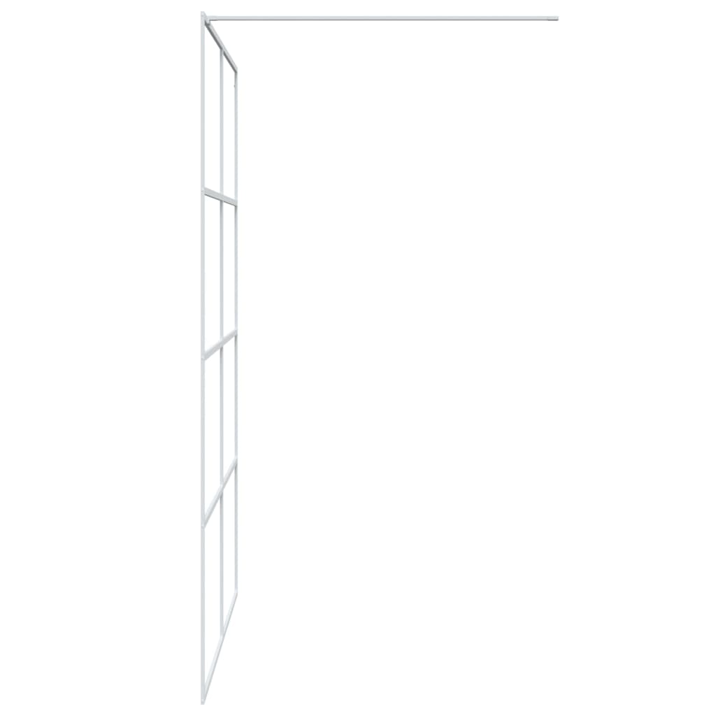 vidaXL Ścianka prysznicowa, biała, 140x195 cm, przezroczyste szkło ESG