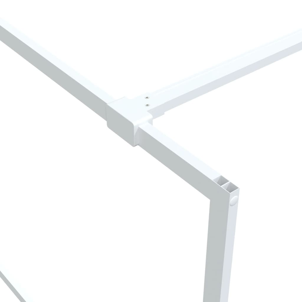 vidaXL Ścianka prysznicowa, biała, 140x195 cm, przezroczyste szkło ESG