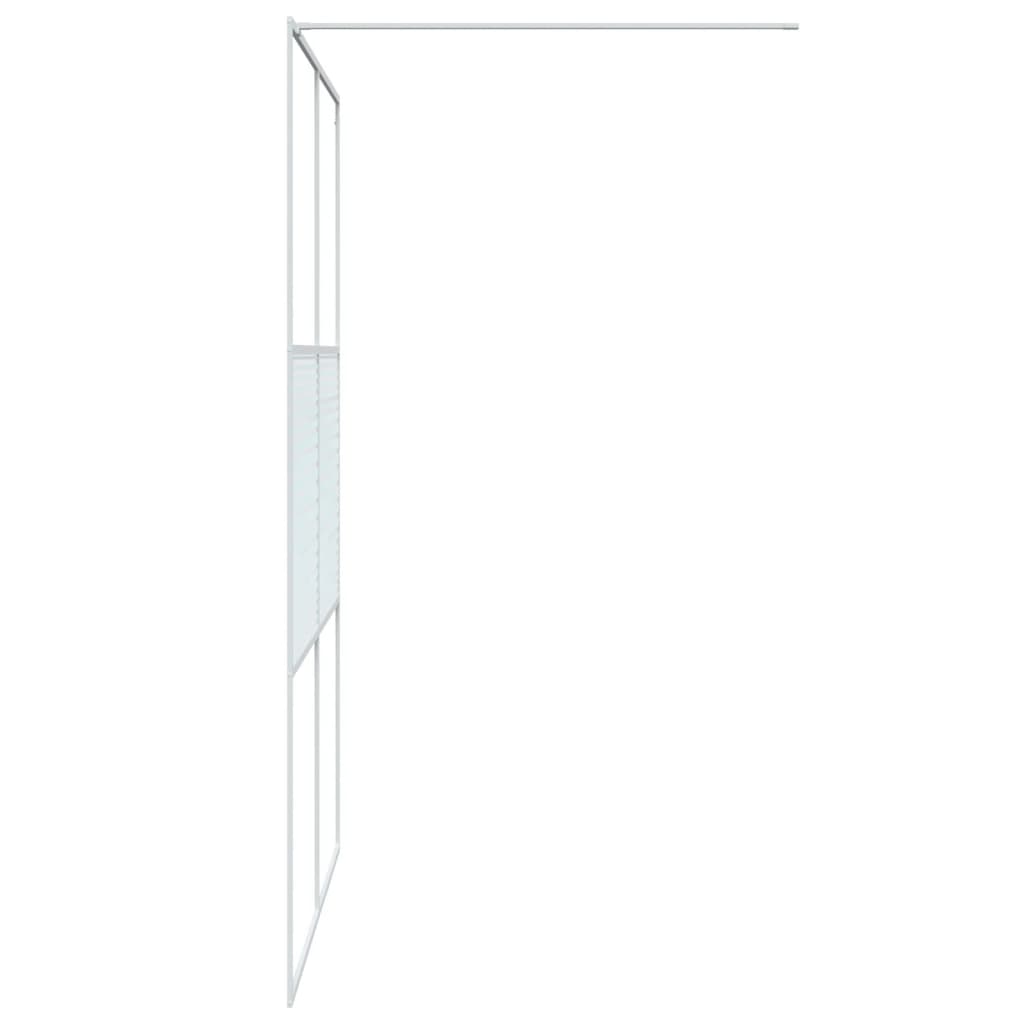 vidaXL Ścianka prysznicowa, biała, 140x195 cm, przezroczyste szkło ESG