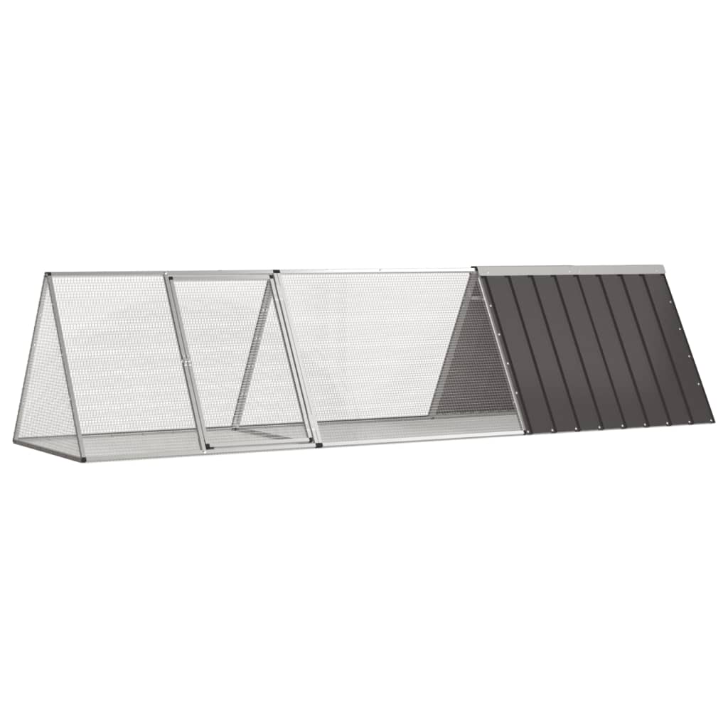 vidaXL Klatka dla królika antracytowa 302,5x80,5x71 cm ocynkowana stal