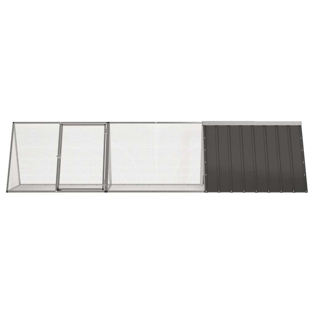 vidaXL Klatka dla królika antracytowa 302,5x80,5x71 cm ocynkowana stal