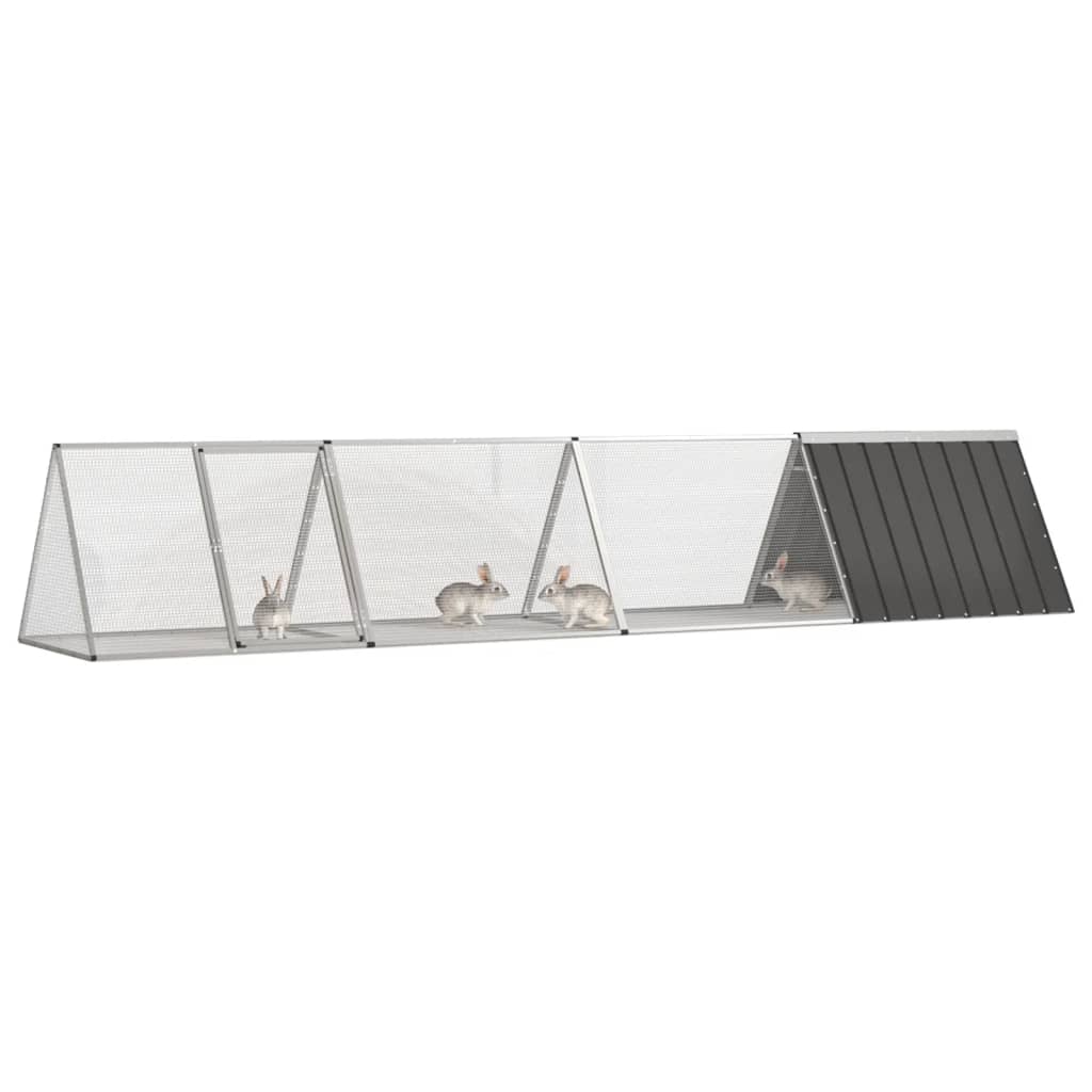 vidaXL Klatka dla królików, antracytowa, 403,5x80,5x71 cm, stal