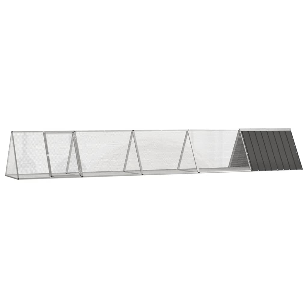 vidaXL Klatka dla królików, antracytowa, 504,5x80,5x71 cm, stal