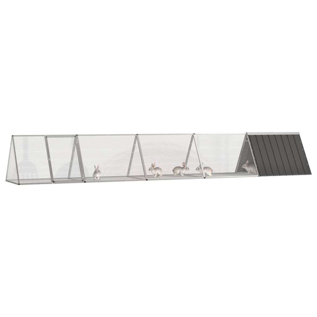 vidaXL Klatka dla królików, antracytowa, 504,5x80,5x71 cm, stal