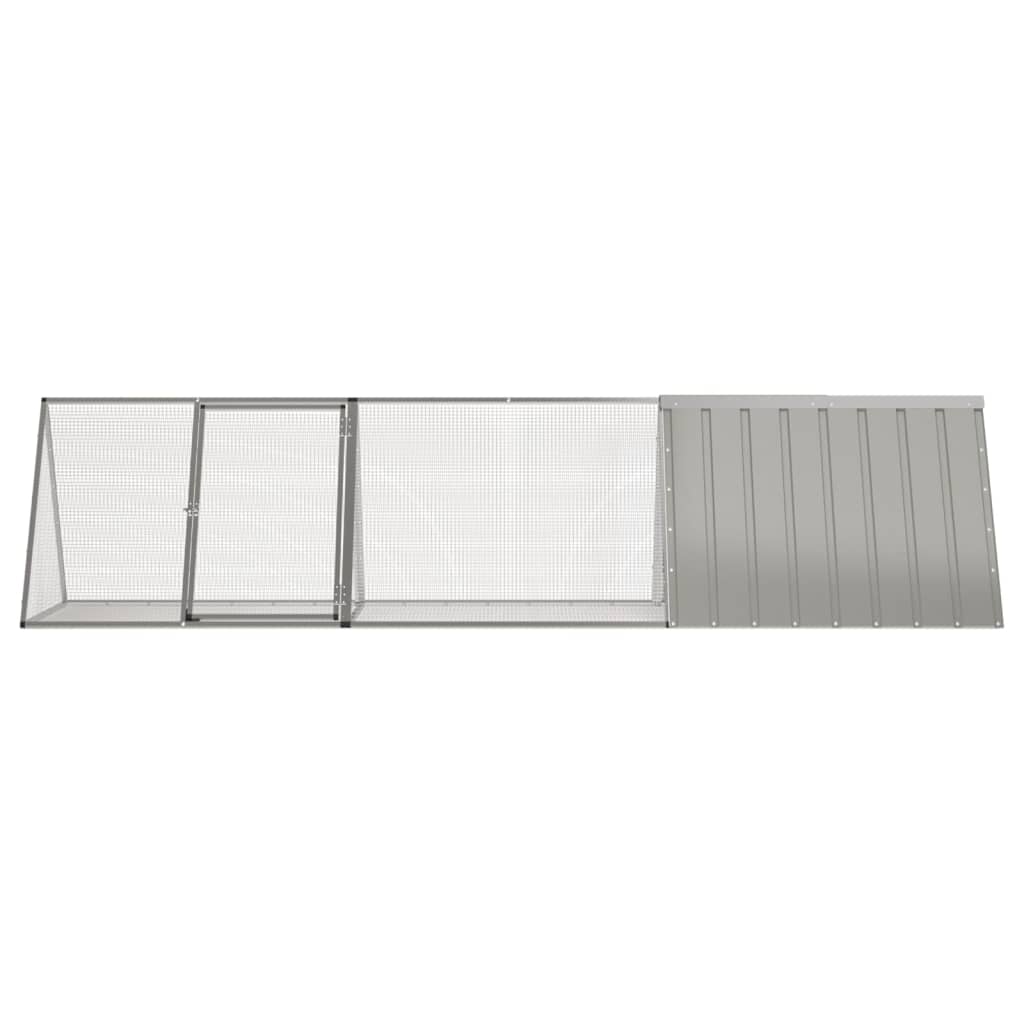 vidaXL Klatka dla królika, szara, 302,5x80,5x71 cm, ocynkowana stal