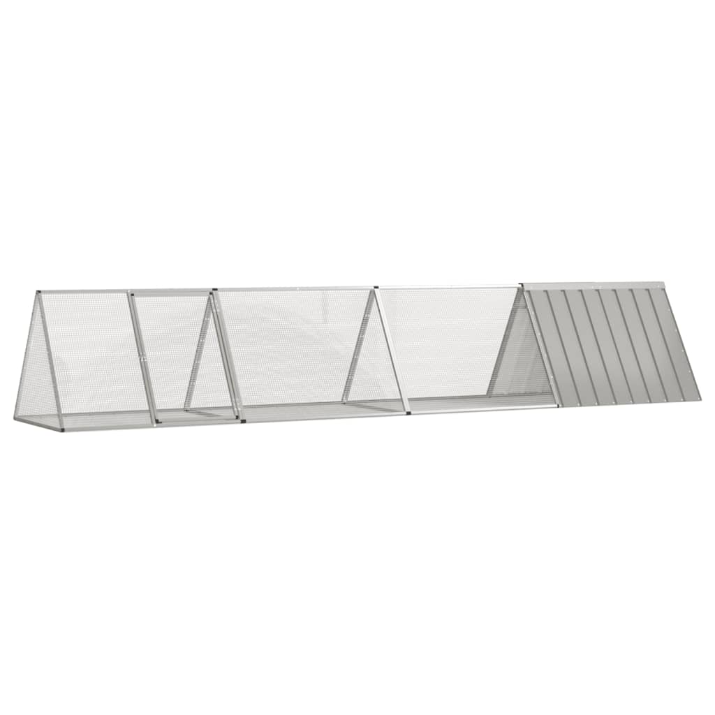 vidaXL Klatka dla królików, szara, 403,5 x 80,5 x 71 cm, stal