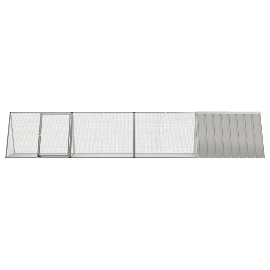 vidaXL Klatka dla królików, szara, 403,5 x 80,5 x 71 cm, stal