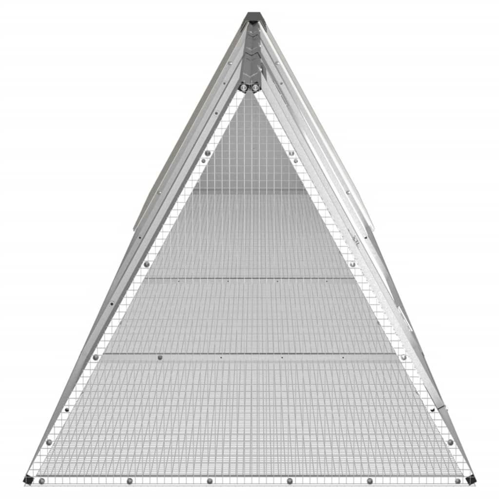 vidaXL Klatka dla królików, szara, 403,5 x 80,5 x 71 cm, stal