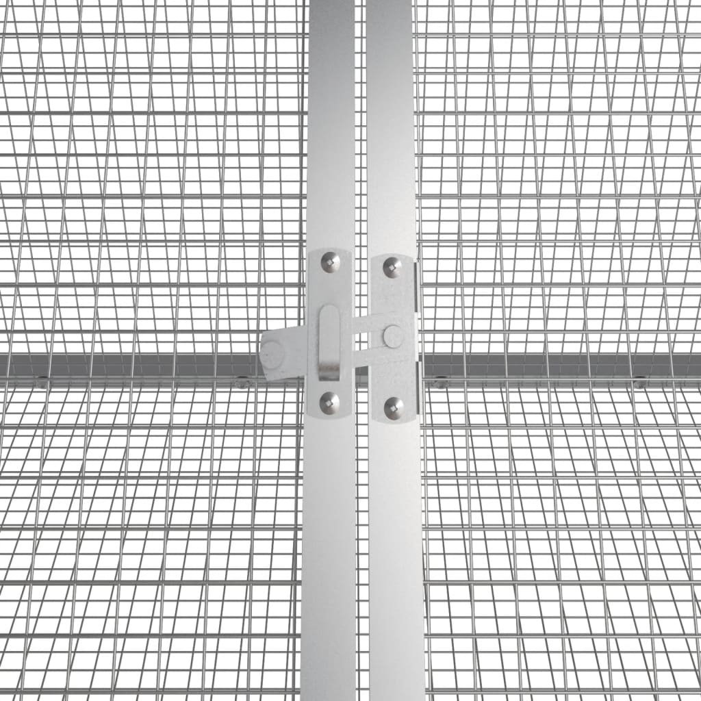 vidaXL Klatka dla królików, szara, 403,5 x 80,5 x 71 cm, stal