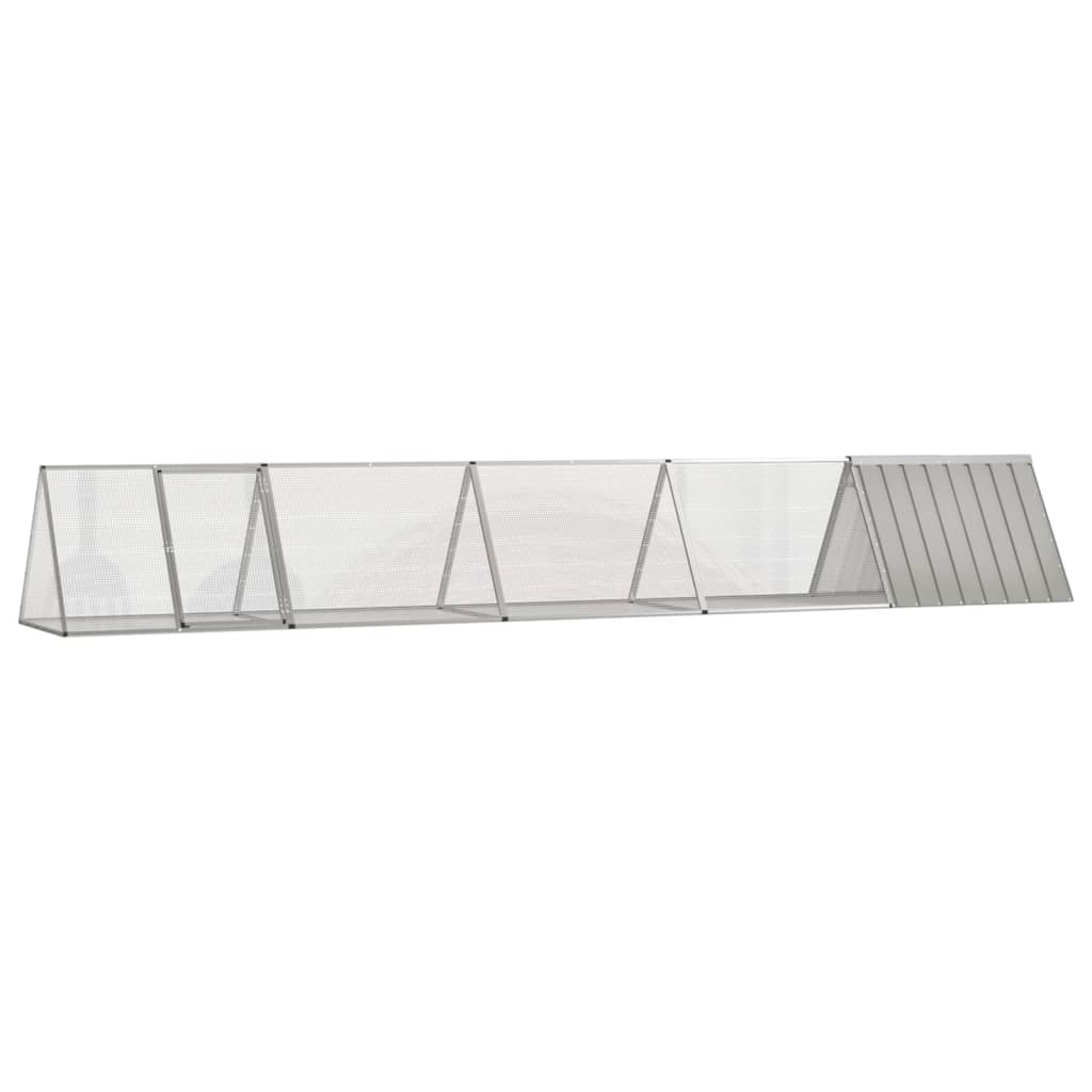 vidaXL Klatka dla królików, szara, 504,5 x 80,5 x 71 cm, stal