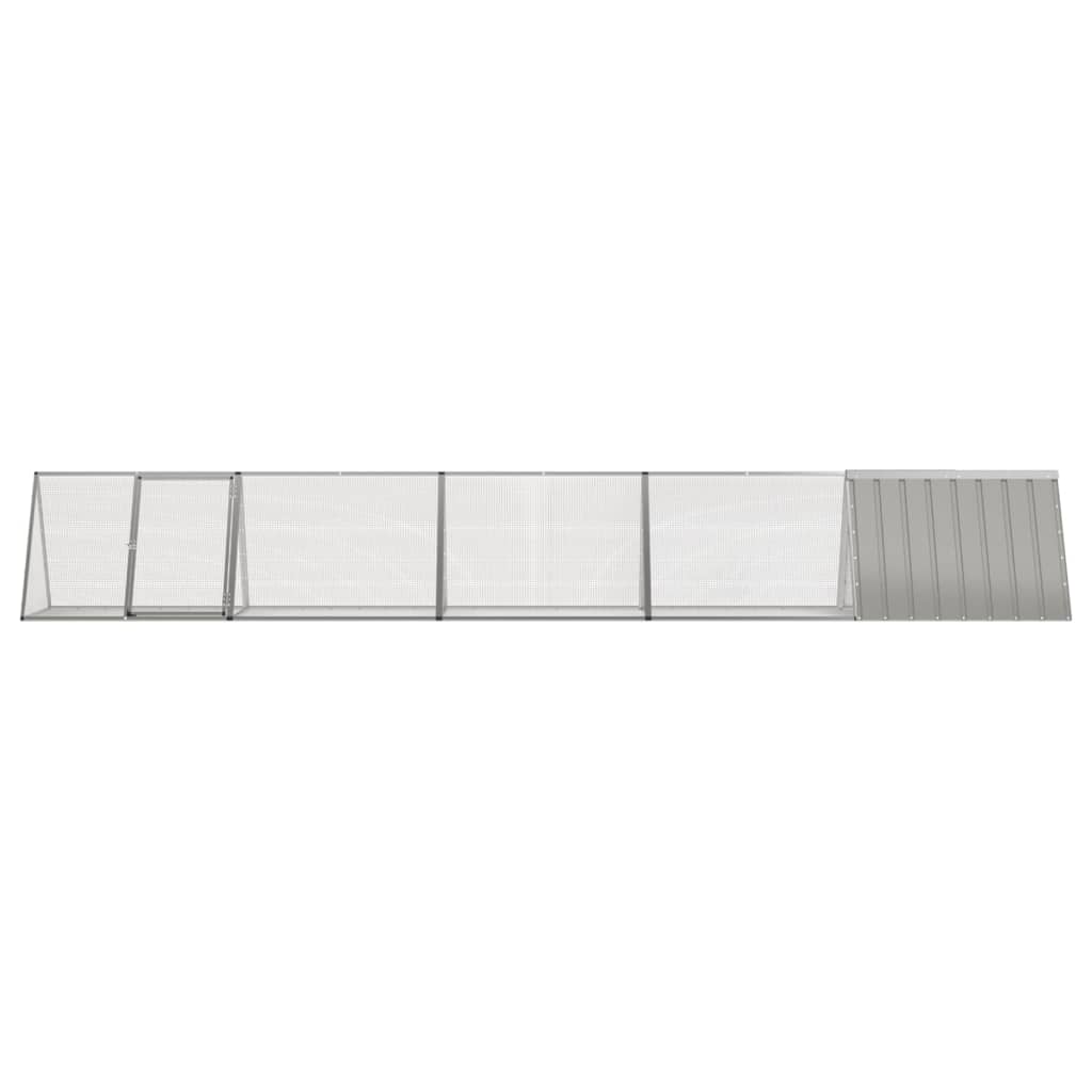 vidaXL Klatka dla królików, szara, 504,5 x 80,5 x 71 cm, stal