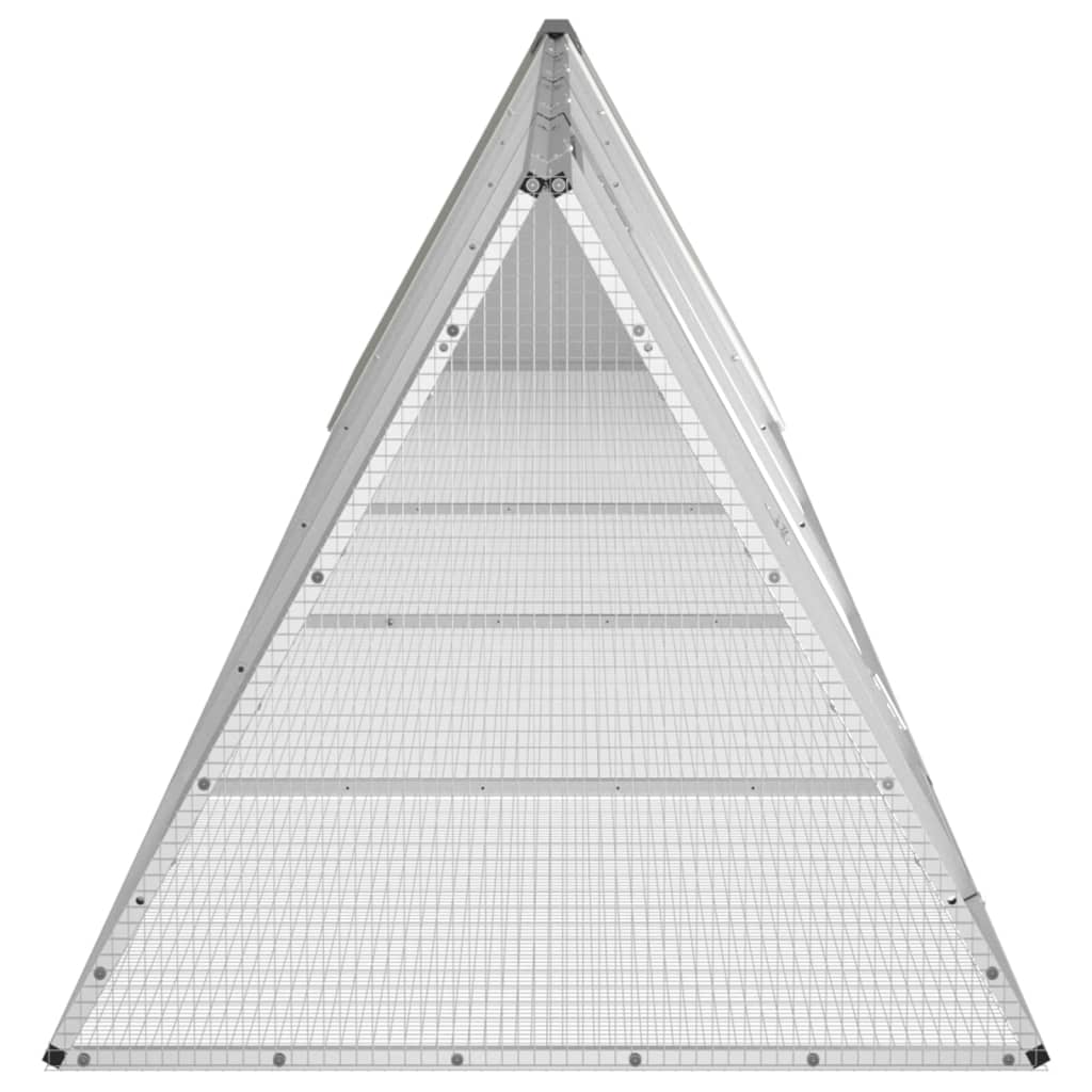vidaXL Klatka dla królików, szara, 504,5 x 80,5 x 71 cm, stal