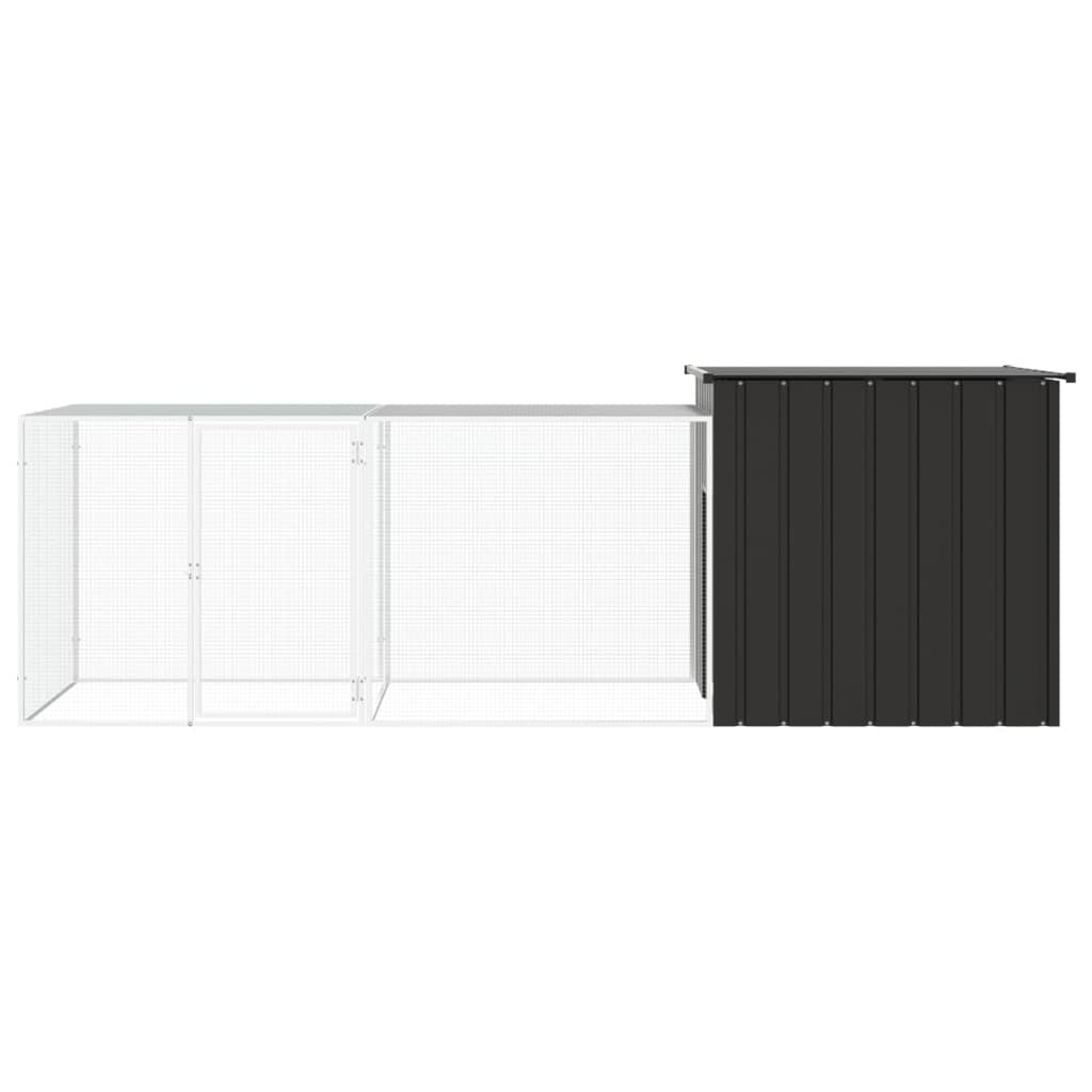 vidaXL Klatka dla kurcząt, antracytowa, 300x91x100 cm, stal