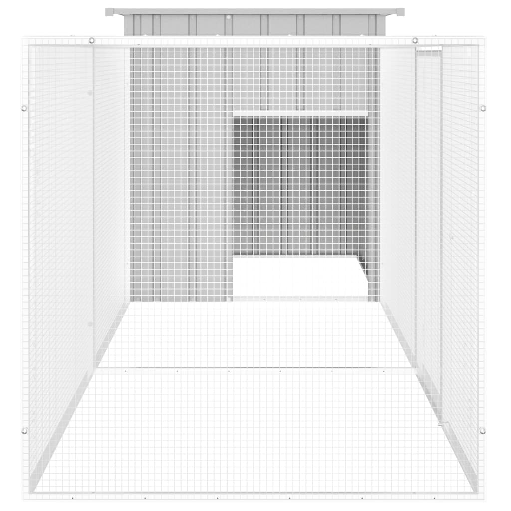 vidaXL Klatka dla kurcząt, szara, 300x91x100 cm, stal