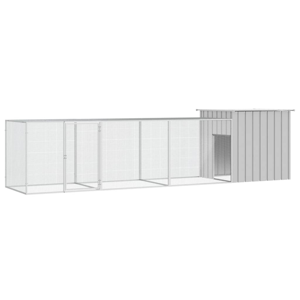 vidaXL Klatka dla kurcząt, szara, 400x91x100 cm, stal