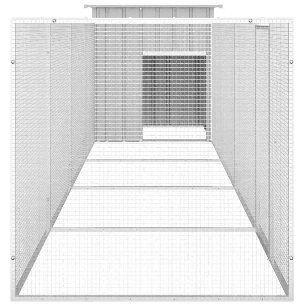 vidaXL Klatka dla kurcząt, szara, 500x91x100 cm, stal