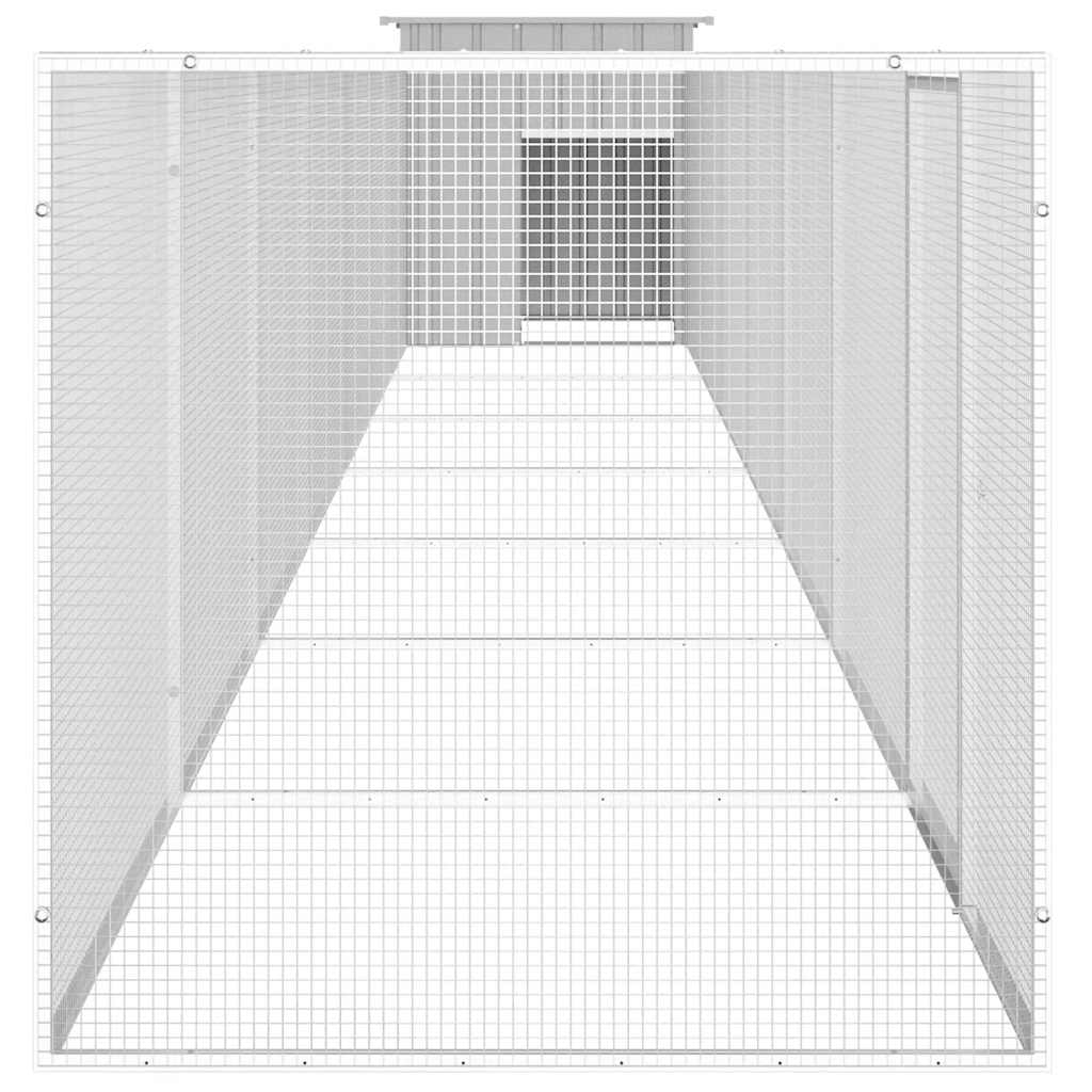 vidaXL Klatka dla kurcząt, szara, 800x91x100 cm, stal