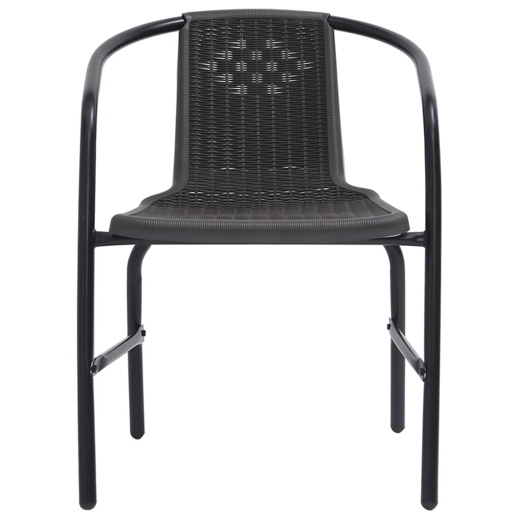 vidaXL Krzesła ogrodowe, 4 szt., rattan syntetyczny i stal, 110 kg