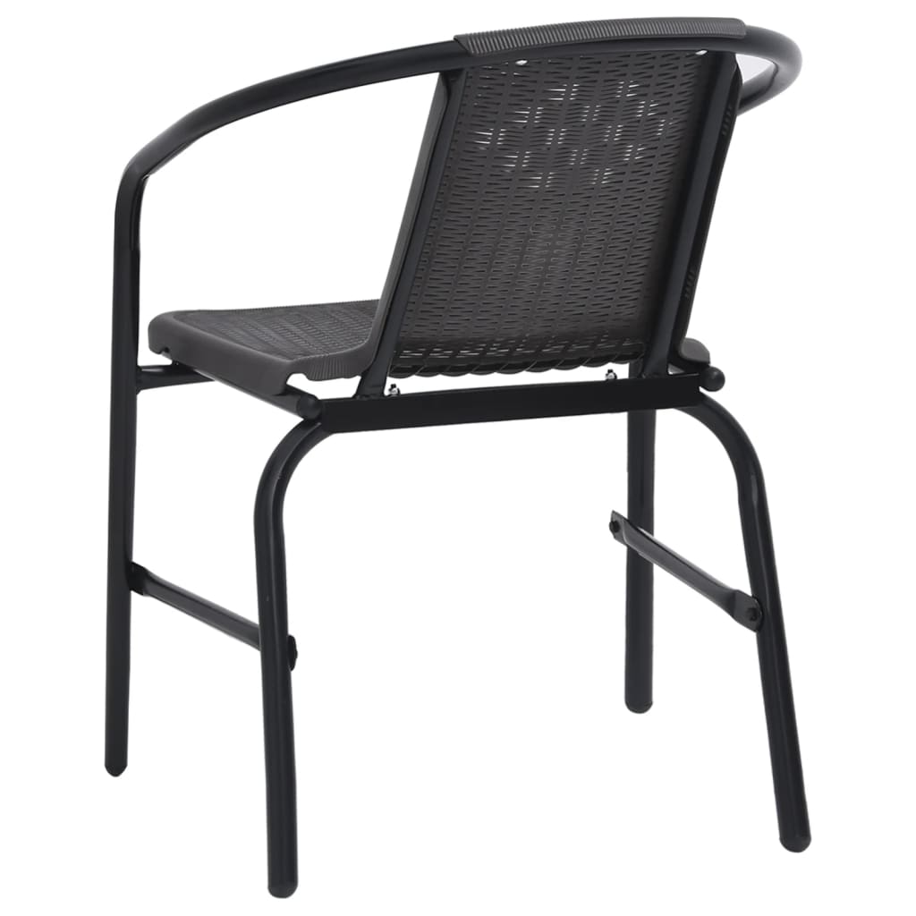 vidaXL Krzesła ogrodowe, 4 szt., rattan syntetyczny i stal, 110 kg