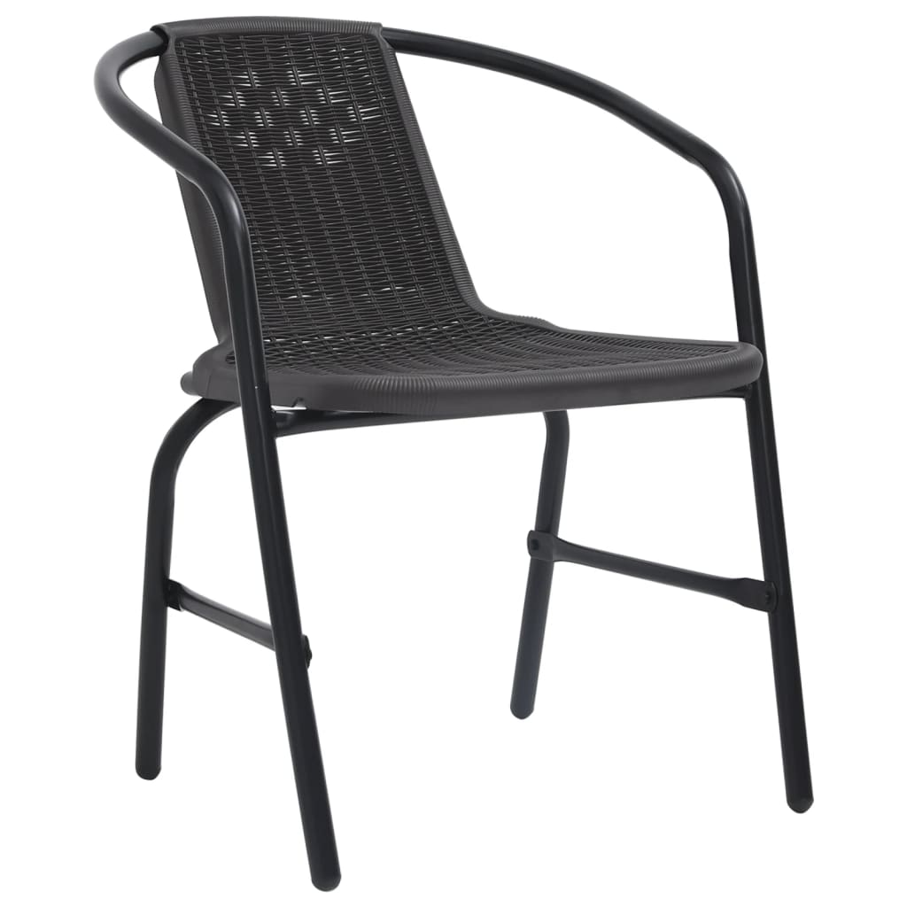 vidaXL Krzesła ogrodowe, 6 szt., rattan syntetyczny i stal, 110 kg