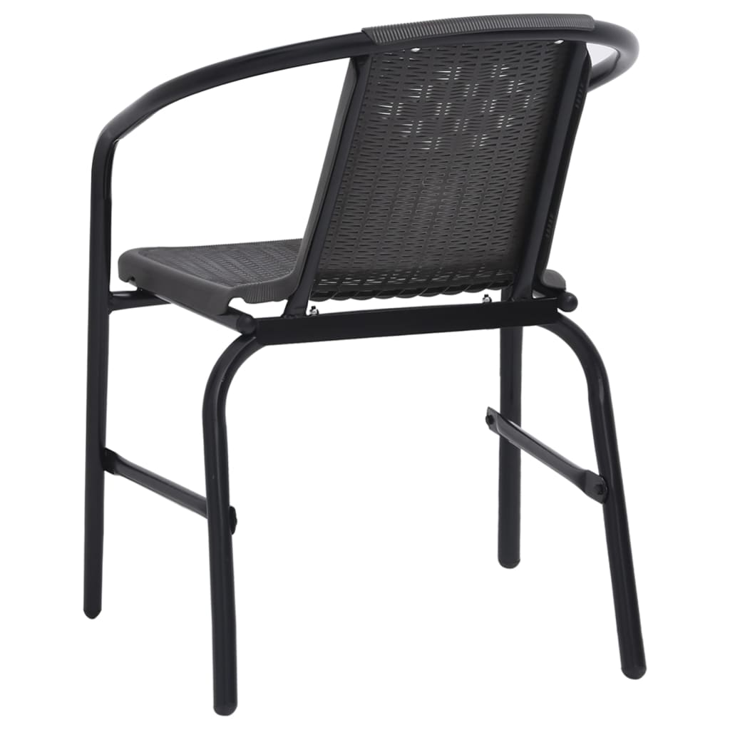 vidaXL Krzesła ogrodowe, 6 szt., rattan syntetyczny i stal, 110 kg