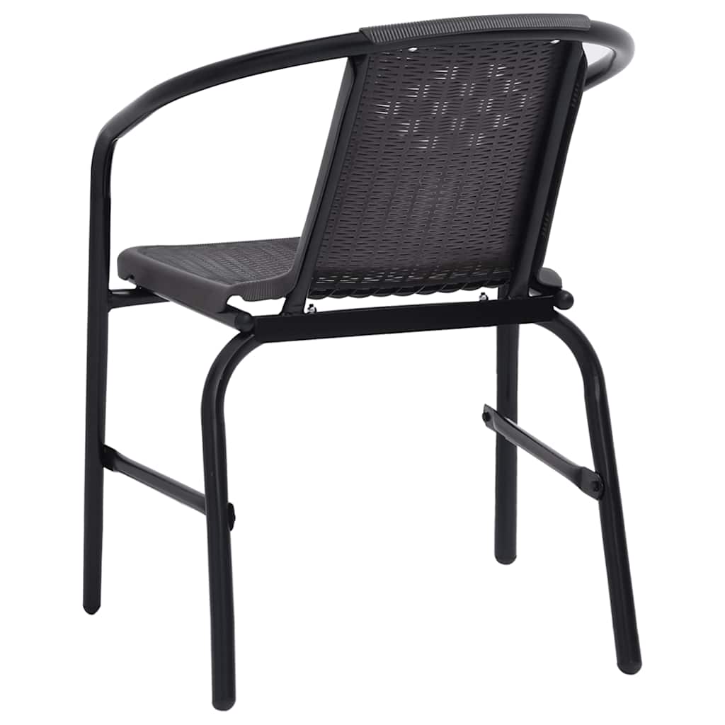 vidaXL Krzesła ogrodowe, 8 szt., rattan syntetyczny i stal, 110 kg