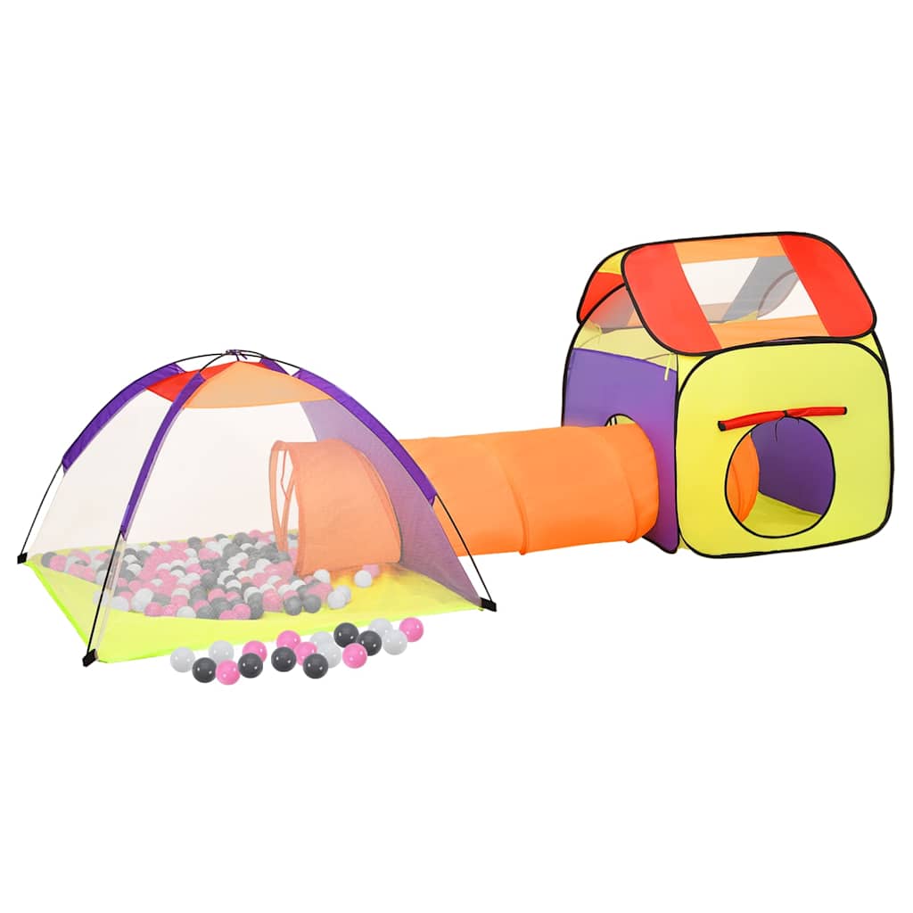 vidaXL Namiot do zabawy z 250 piłeczkami, kolorowy, 338x123x111 cm