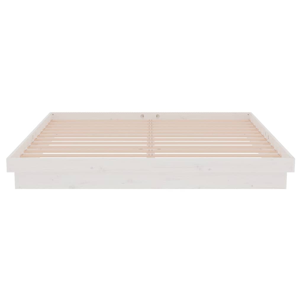 vidaXL Rama łóżka, biała, lite drewno, 180x200 cm