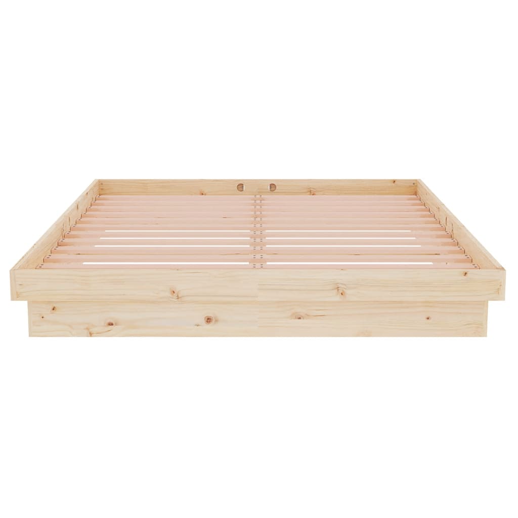 vidaXL Rama łóżka, lite drewno, 135x190 cm, podwójna