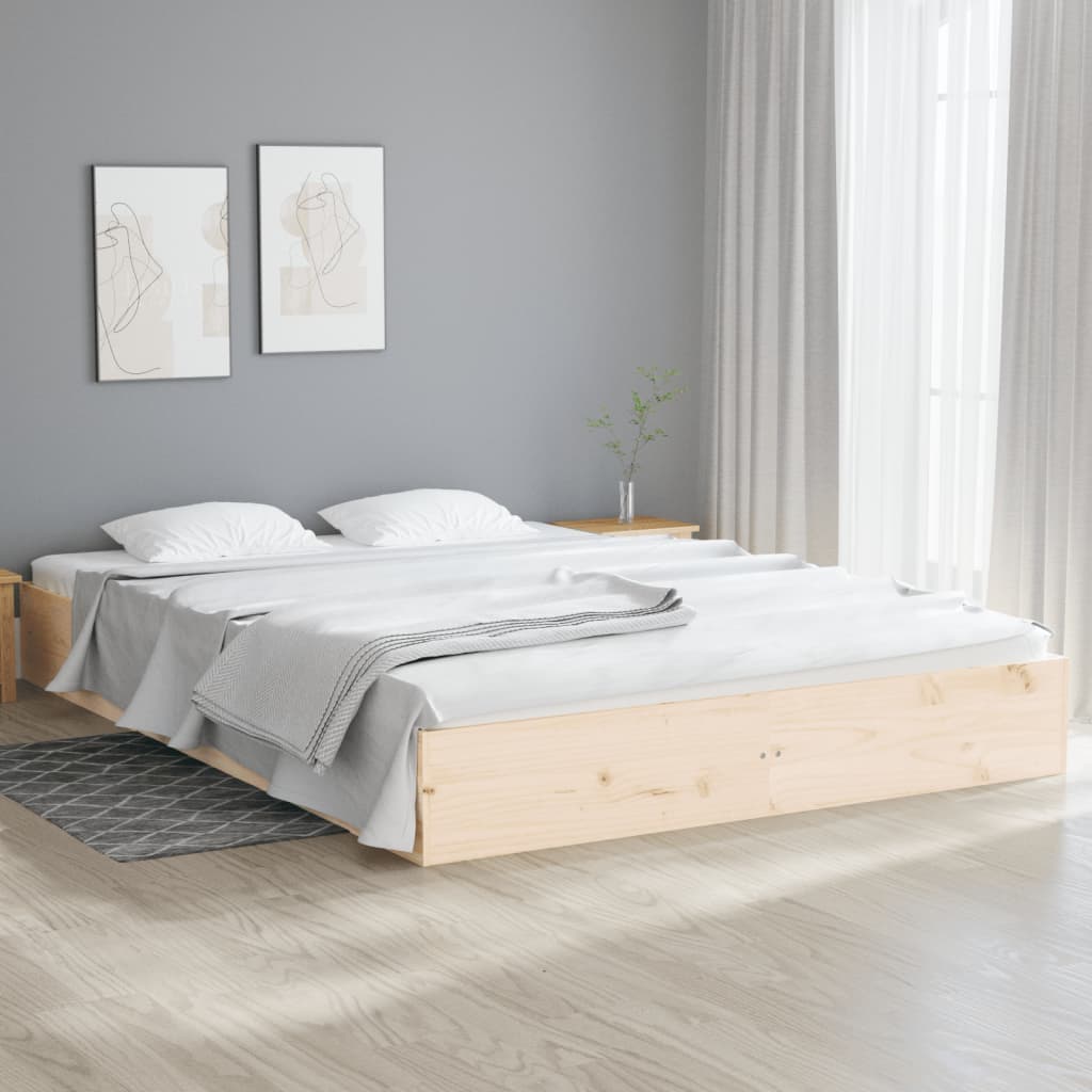vidaXL Rama łóżka bez materaca, 140x200 cm, lite drewno