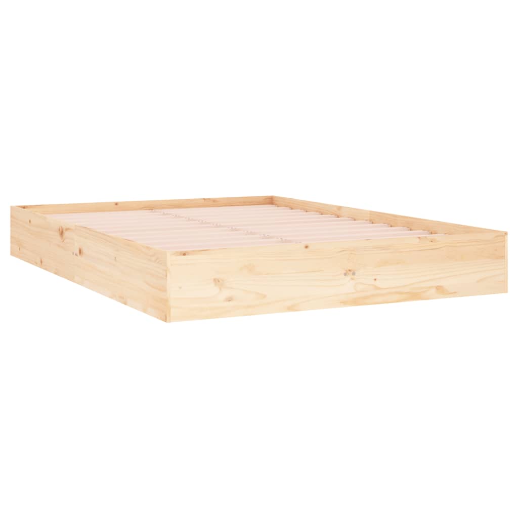 vidaXL Rama łóżka, lite drewno, 120x190 cm, podwójna