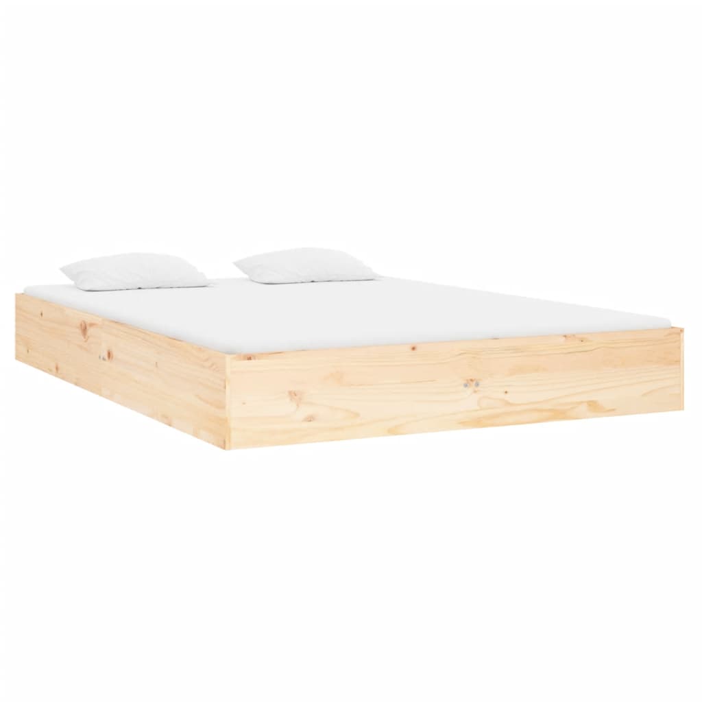 vidaXL Rama łóżka, lite drewno, 120x190 cm, podwójna