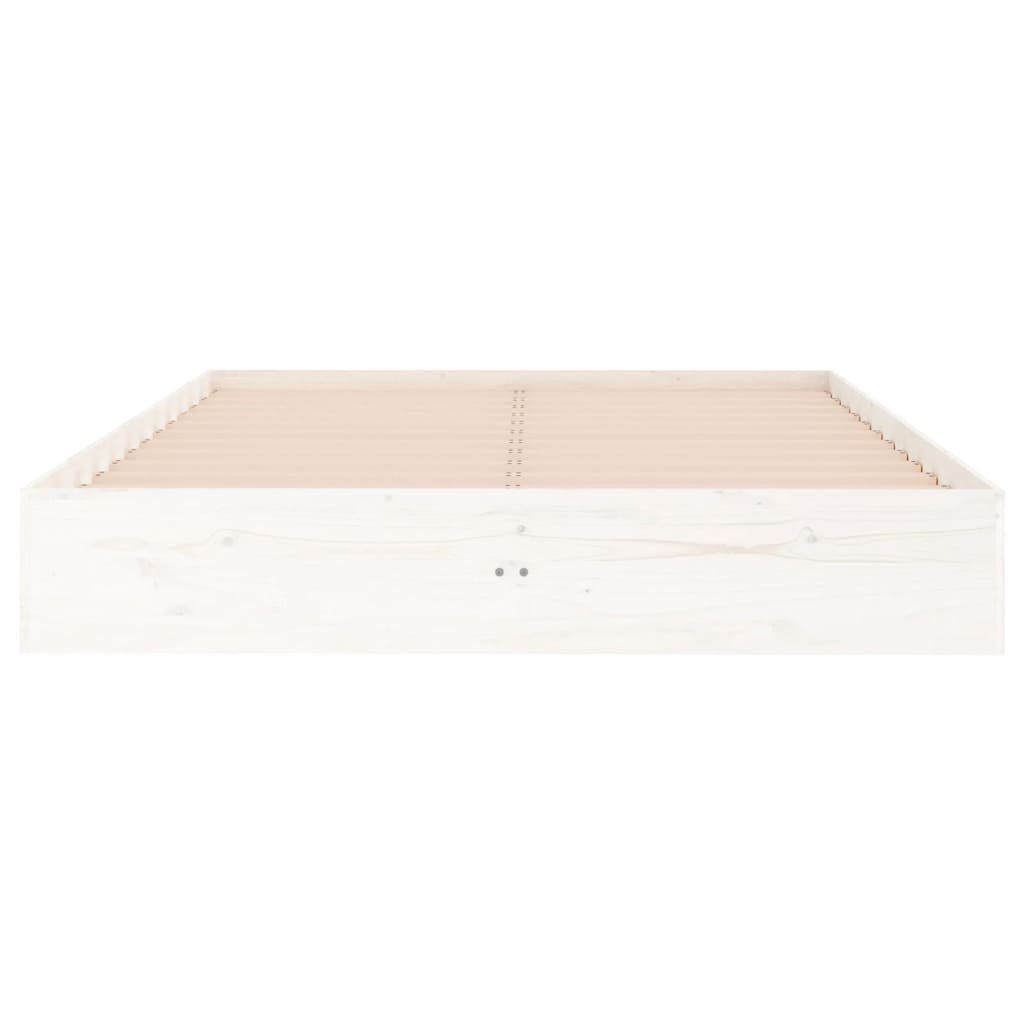 vidaXL Rama łóżka, biała, lite drewno, 120x190 cm, podwójna