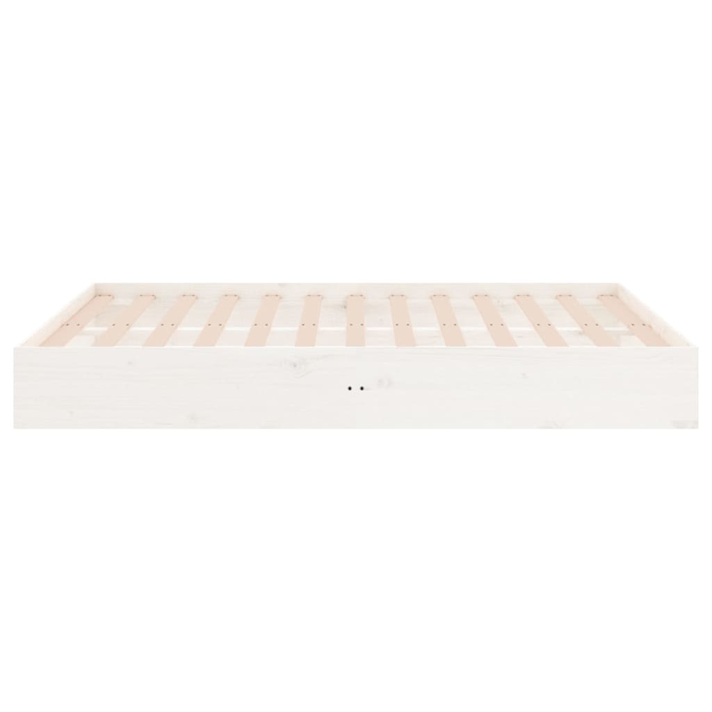 vidaXL Rama łóżka, biała, lite drewno, 120x190 cm, podwójna