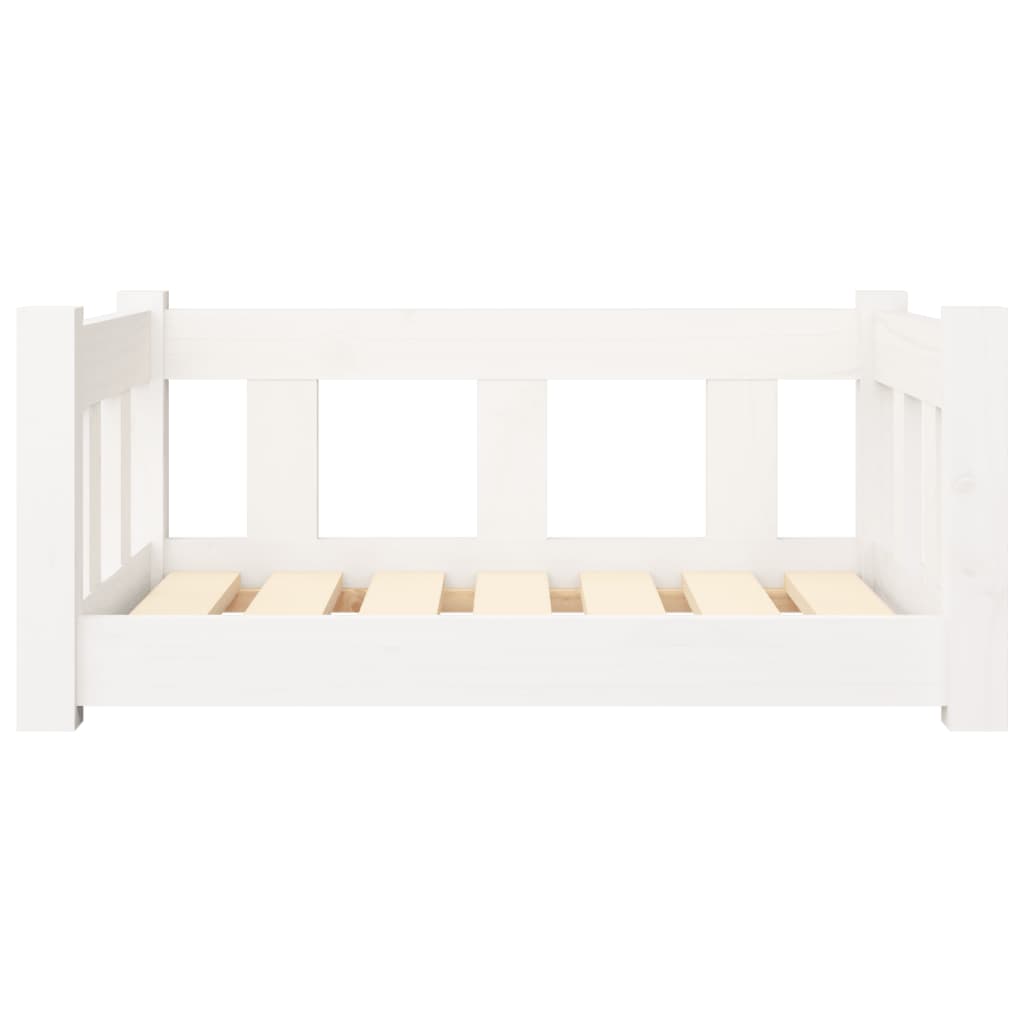 vidaXL Legowisko dla psa, białe, 65,5x50,5x28 cm, lite drewno sosnowe