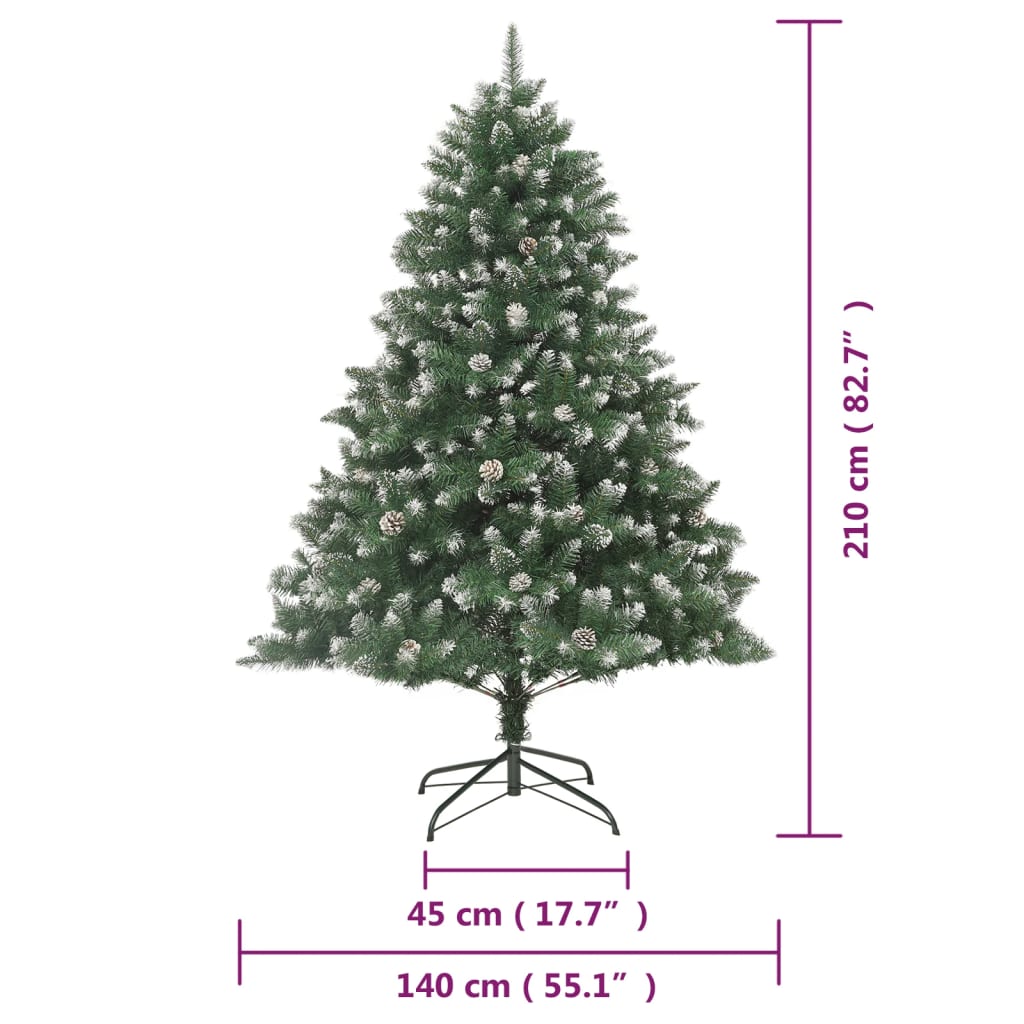 vidaXL Sztuczna choinka ze stojakiem, 210 cm, PVC