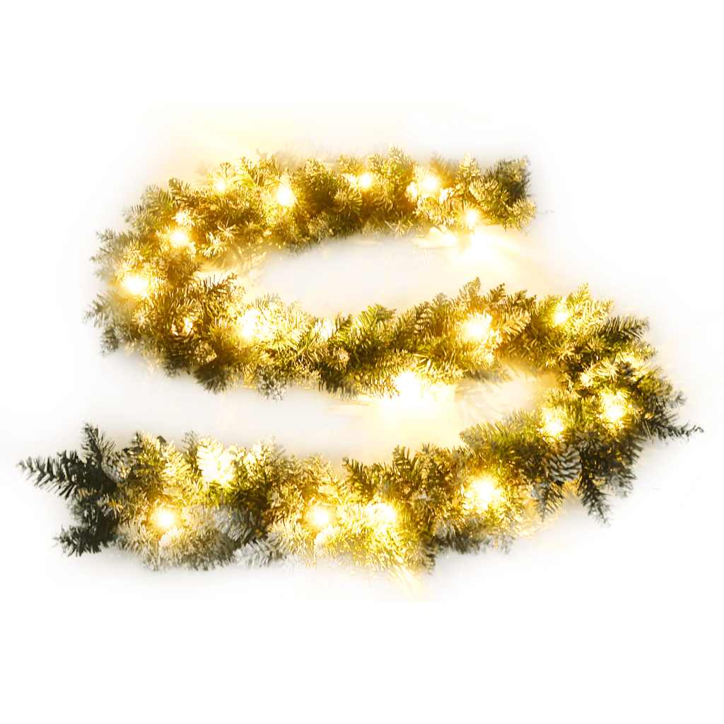 vidaXL Świąteczna girlanda z lampkami LED, zielona, 2,7 m, PVC