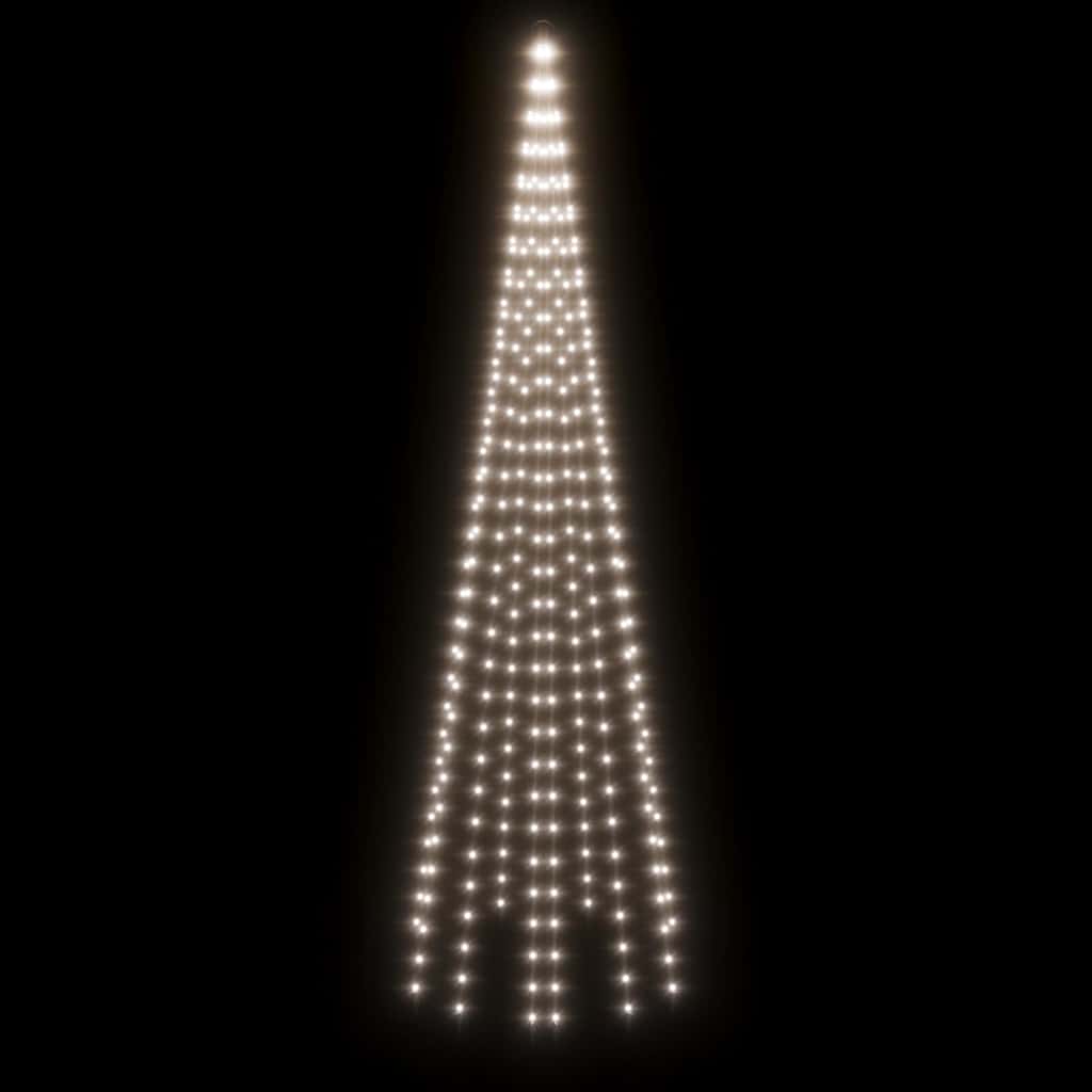 vidaXL Choinka do montażu na maszcie, 310 zimnych białych LED, 300 cm