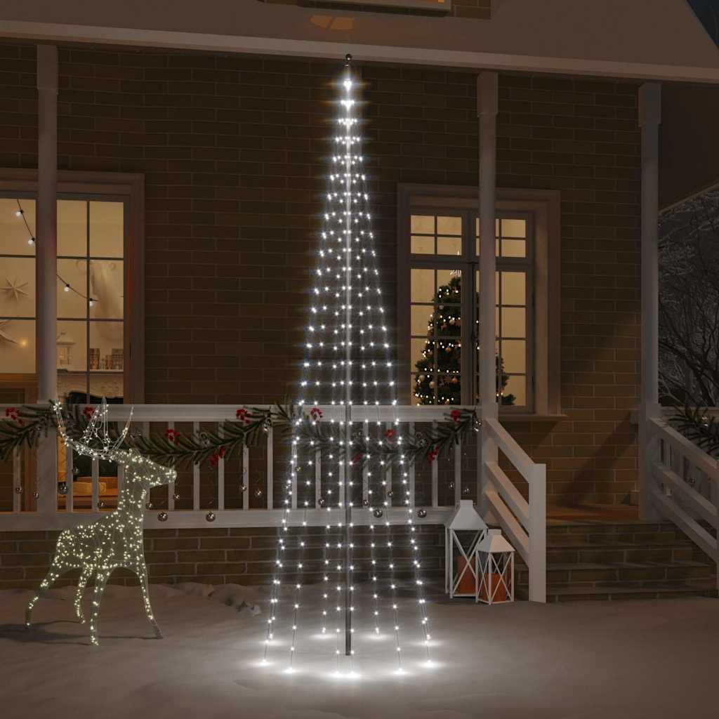 vidaXL Choinka do montażu na maszcie, 310 zimnych białych LED, 300 cm